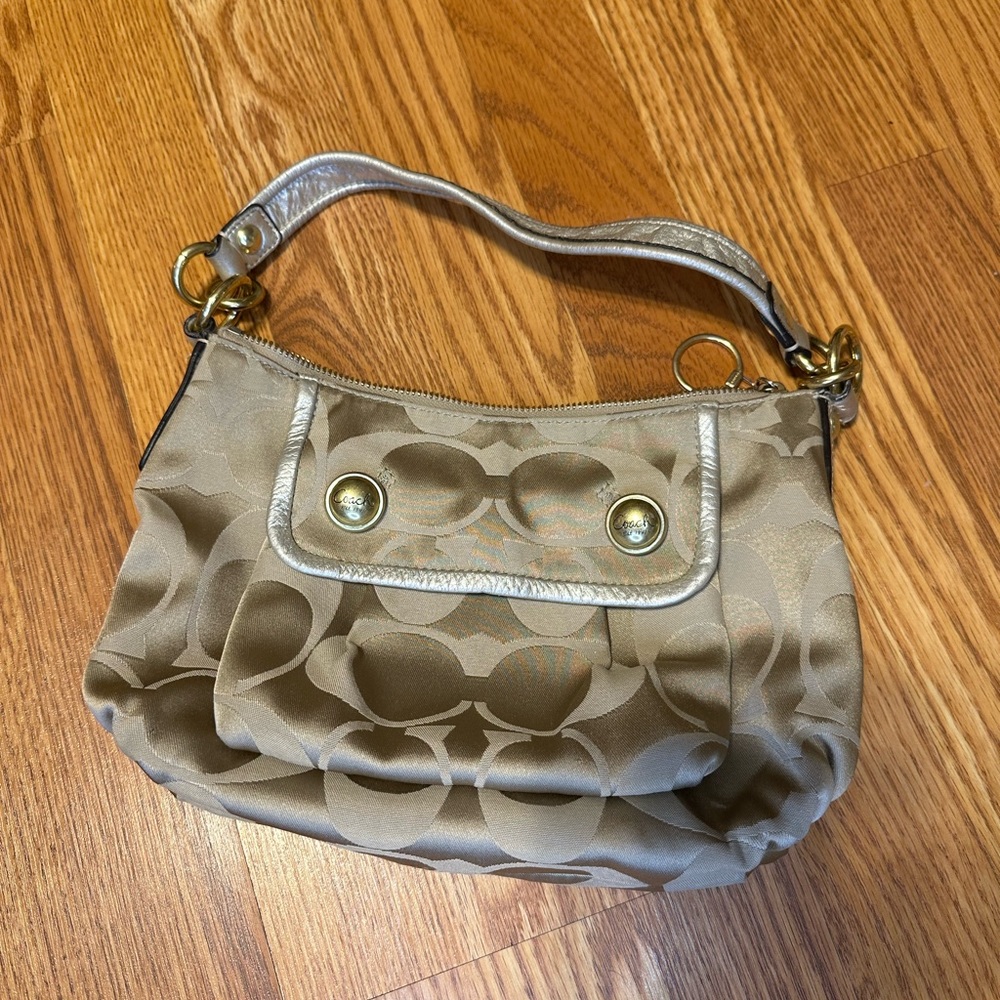 Coach signature gold shoulder purse
